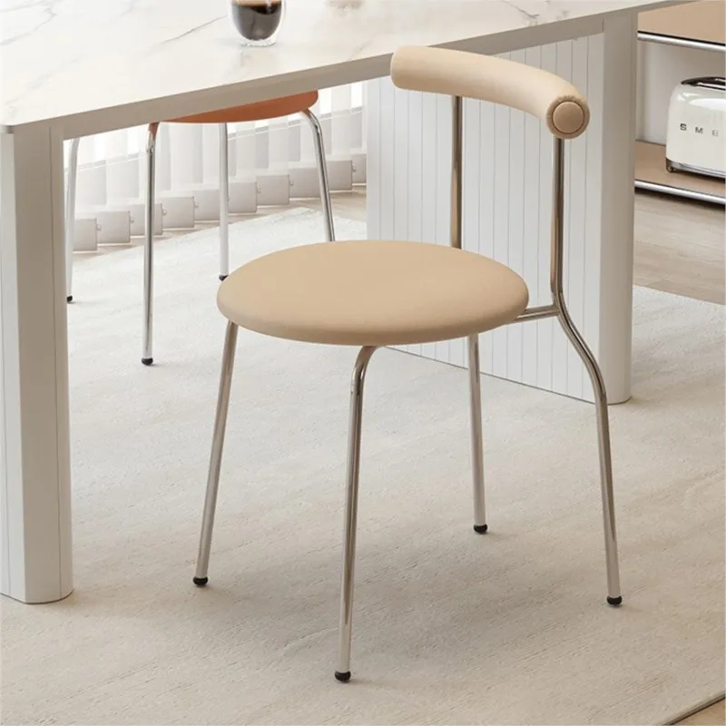 JOYLOVE sedia da pranzo in metallo per uso domestico nordico Internet Celebrity cafe sedia per il tempo libero moderna semplice Wabi Sabi Wind Egg Roll Chair