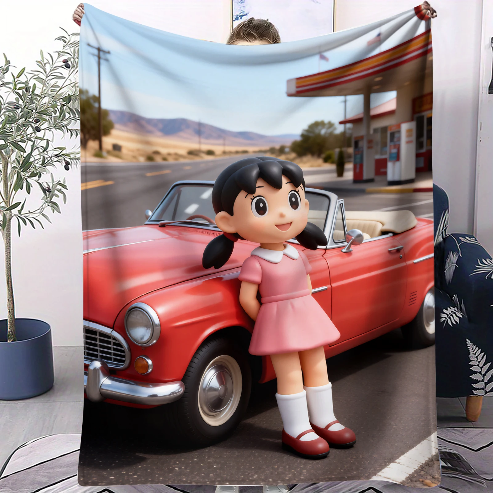 

Мягкое и теплое фланелевое одеяло с изображением милого Дораэмон для любителей аниме, премиум-класса, небольшое, для взрослых, для пикника, дома, в подарок на день рождения