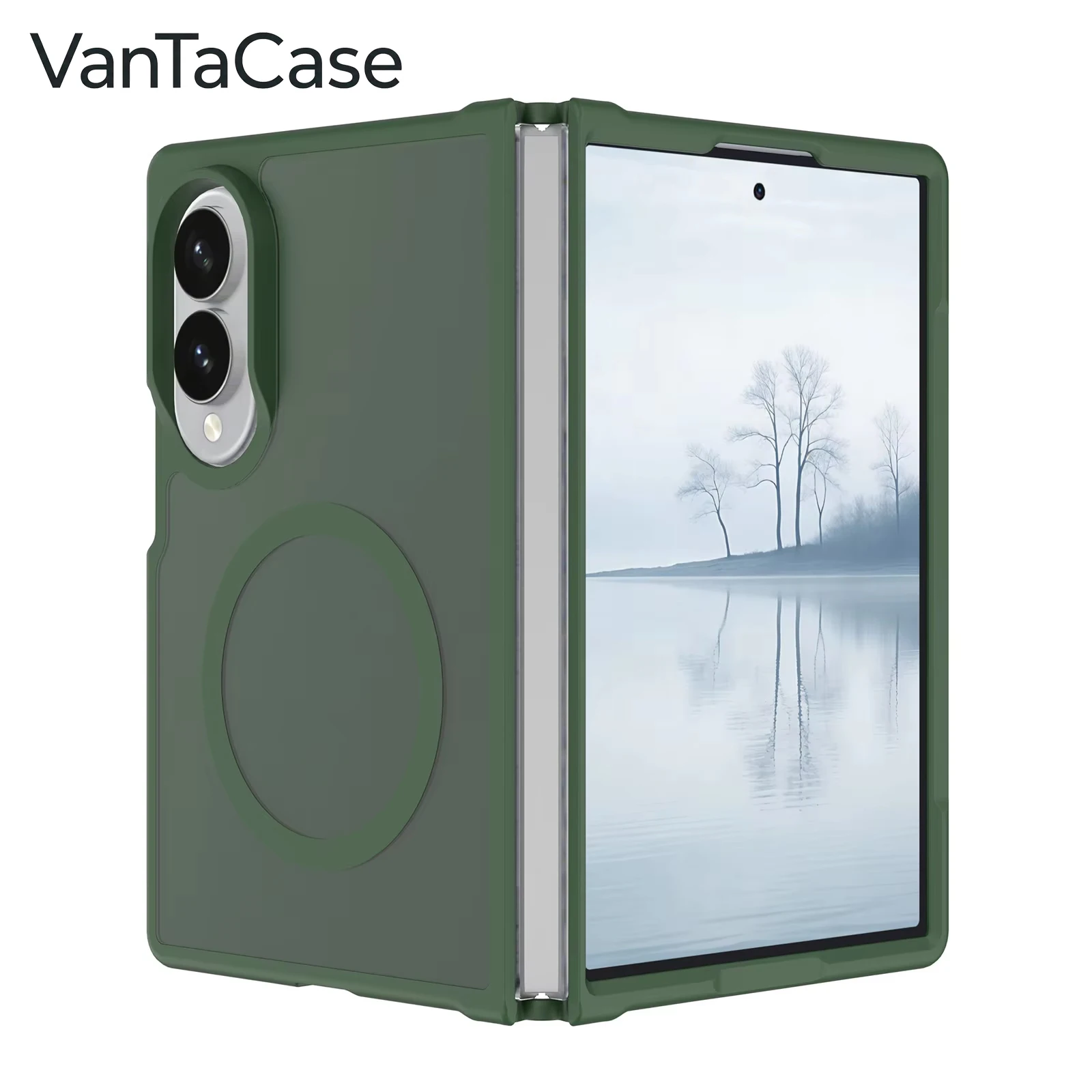 For Samsung Galaxy Z Fold 8 Ultra / Fold 8 Luxury Matte Magnetic Charging Case For Magsafe Skin Feel Shockproof Fold Cover Funda