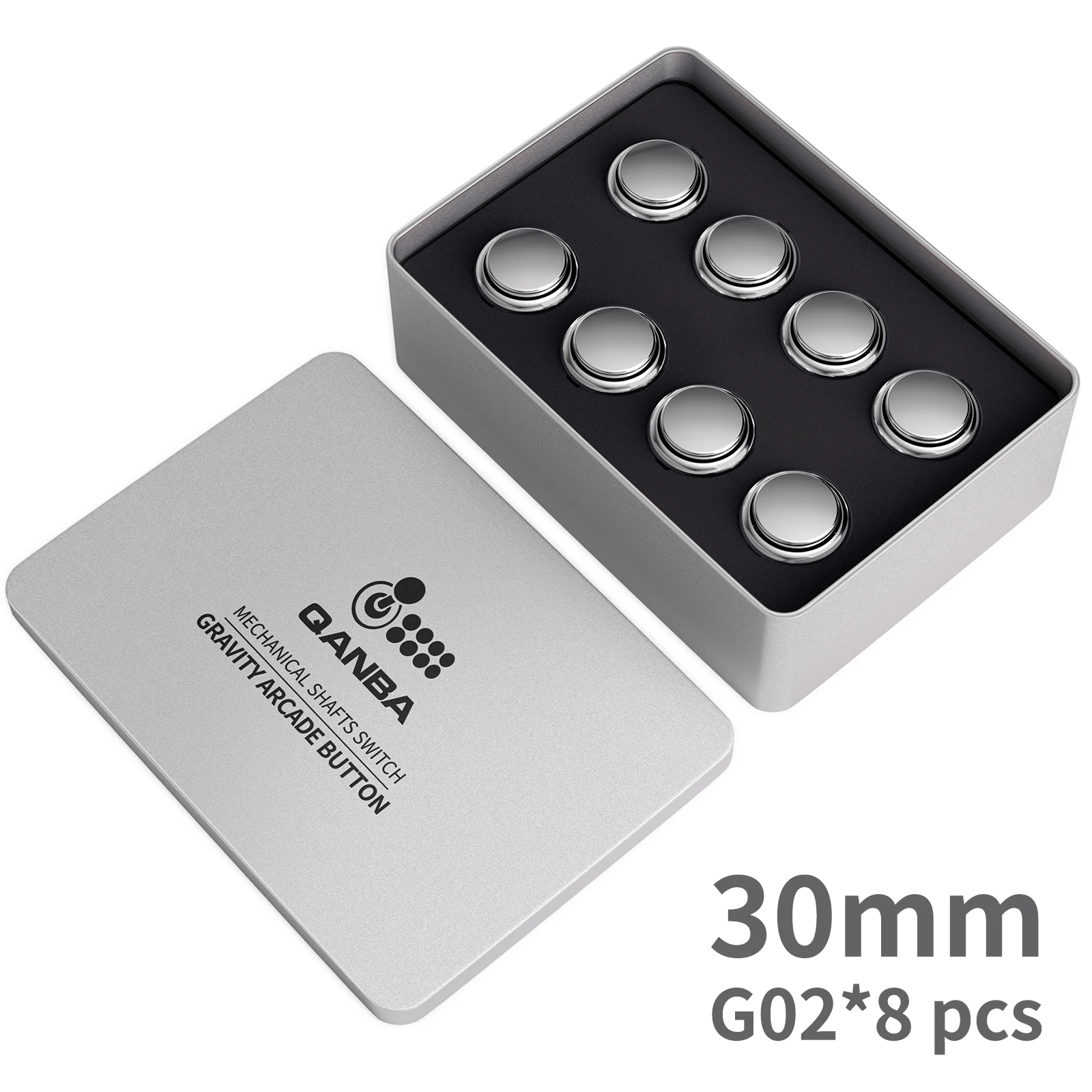 QANBA Gravity KS Arcade-Tasten, metallische Farbe, 30 mm, mechanischer Drucktastenschalter, beschichtete Tasten, DIY-Teile (8 Stück) – Detail 15