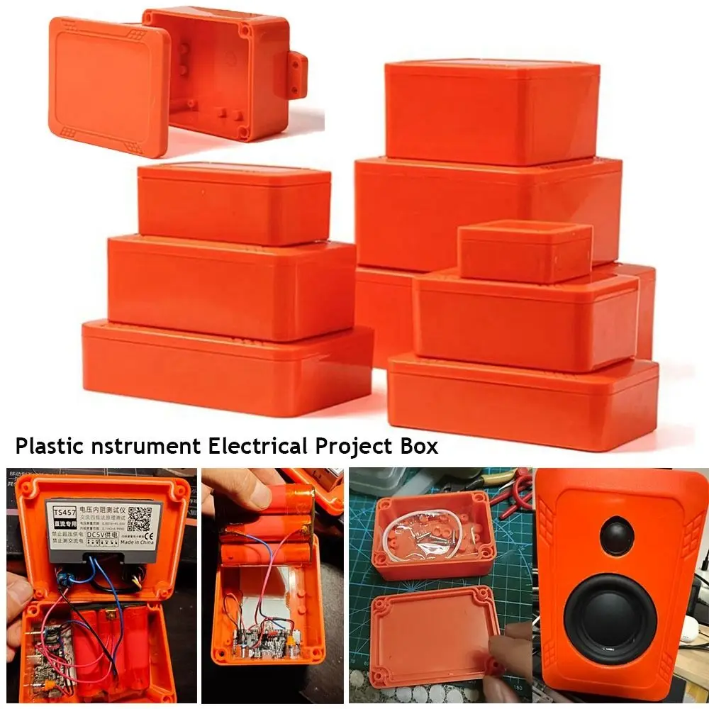 Scatola per alloggiamento di giunzione per custodia impermeabile IP67 Scatola per strumenti in plastica ABS di colore arancione Custodia per progetti elettronici per esterni e interni
