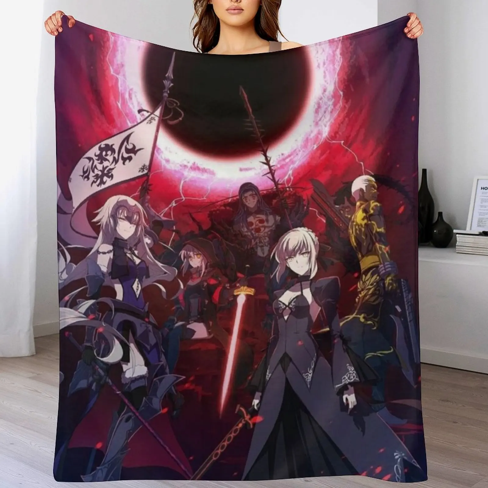 Fate Stay Night Anime Throw Blanket Sofa Quilt Summer Beddings For Decorative Sofa Bed linens Blankets