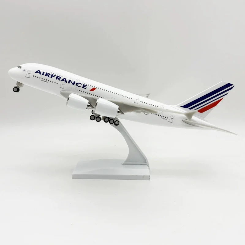 1/240 スケール飛行機 30 センチメートルエールフランス A380 航空ミニチュア飛行機おもちゃ飛行機男の子用航空機モデルキット (スタンド付き) 航空