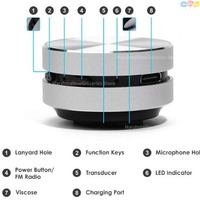 Black technology magnetic portable stereo metal small cannon resonant sound bone conduction wireless Bluetooth speaker
