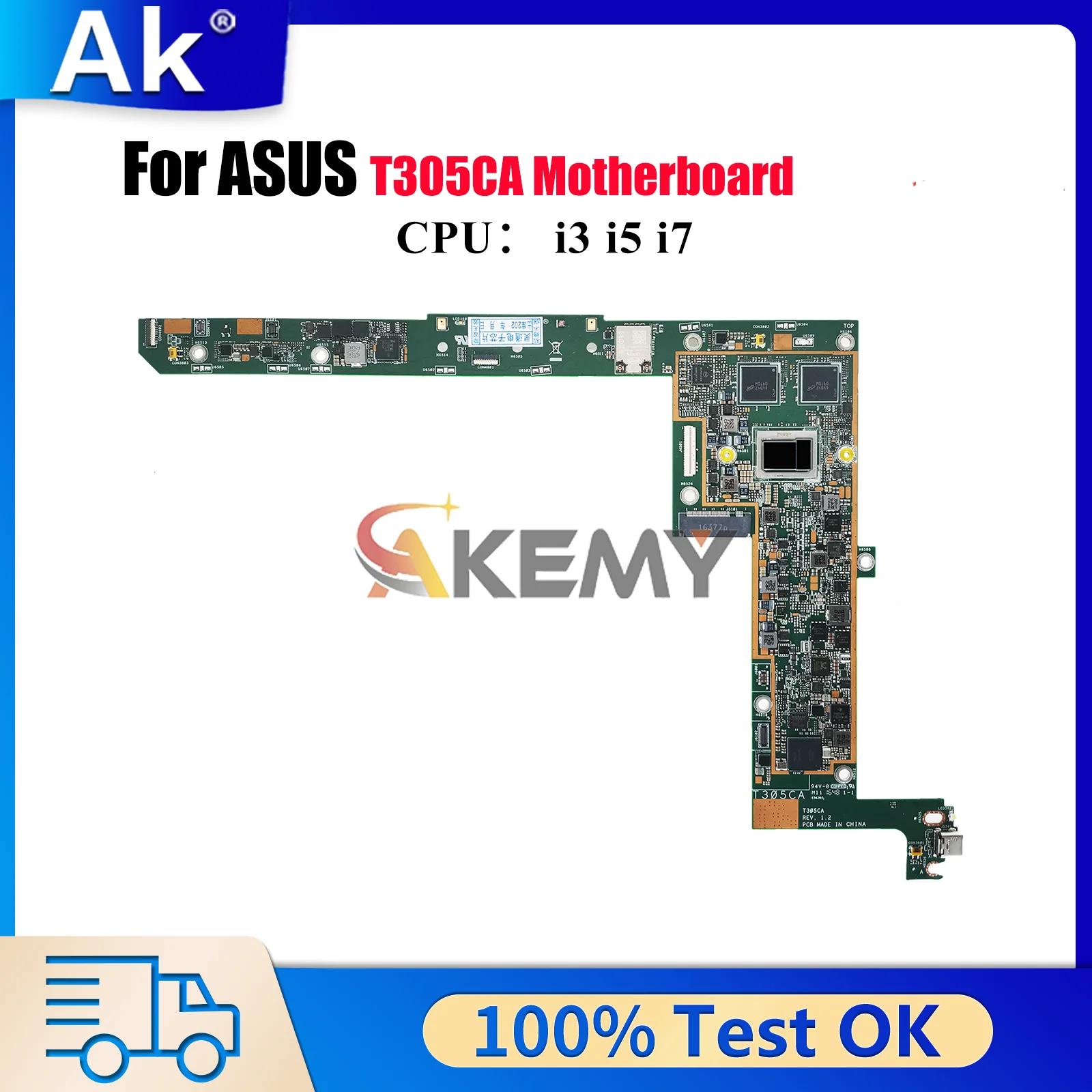 

T305CA Laptop Motherboard For ASUS Transformer T305C T305CA Notebook Mainboard With i3 i5 i7 CPU 100% tests OK fast shipping stk