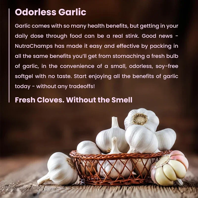 Odorless Garlic Pills - Super Soft Capsules 1000mg Immune Support Supplement Euclid, Chlorophyll, and Black Garlic Extract