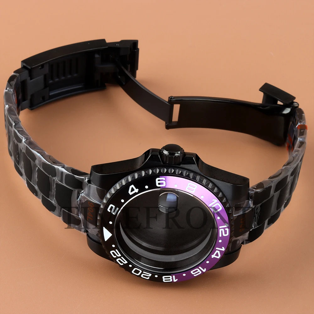 Fit GMT SUB 40mm NH35 Black Watch Case Multi-functional For YACHT-MASTER Submariner NH34 NH35 NH36 NH38 Movement 28.5mm Dial
