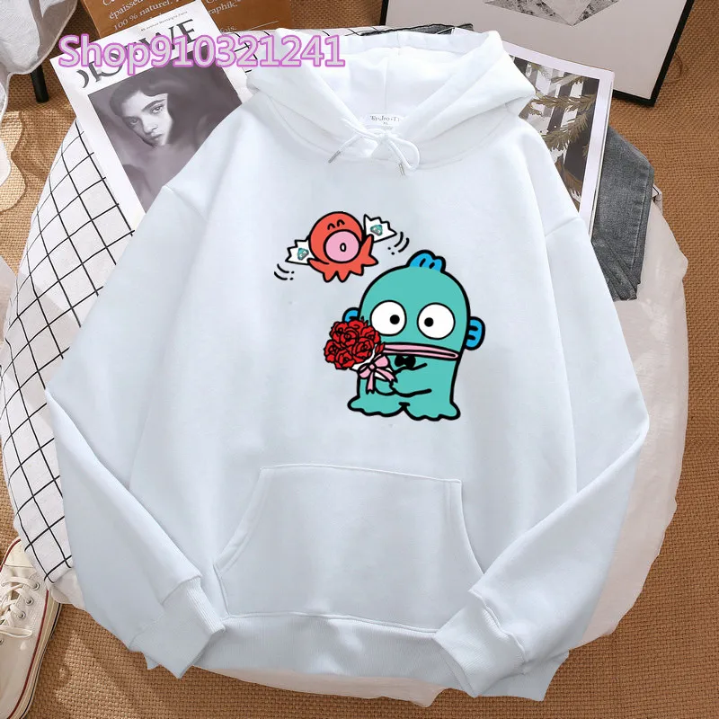 Hangyodon-Hoodies gráficos para mulheres, desenhos animados fofos, capuz casual, moletom engraçado, tops kawaii, roupas femininas, moda