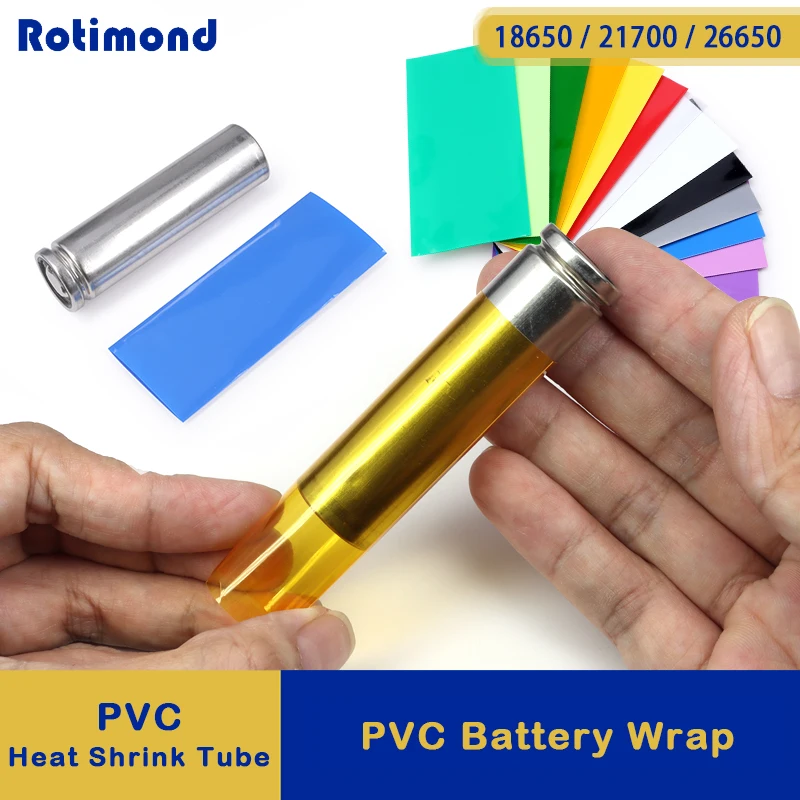 

18650/21700/26650 Lipo Battery Wrap PVC Heat Shrink Tube Precut Insulated Film Cover Lipo Battery Sleeve Casing 20/50/100/300pcs