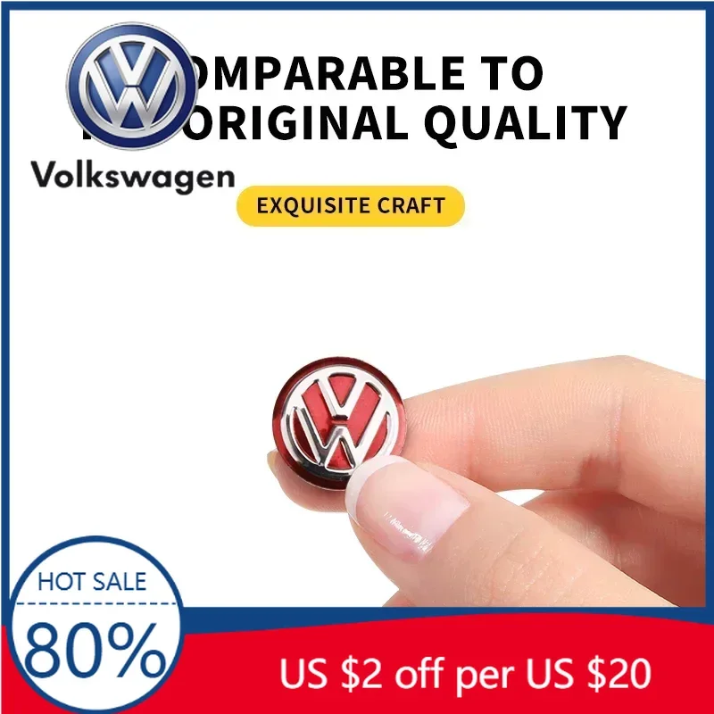 

For Volkswagen VW 14MM Car Remote Key Sticker Aluminum Emblem Decoration Decal For Volkswagen VW Caddy CC Touareg Tiguan Touran