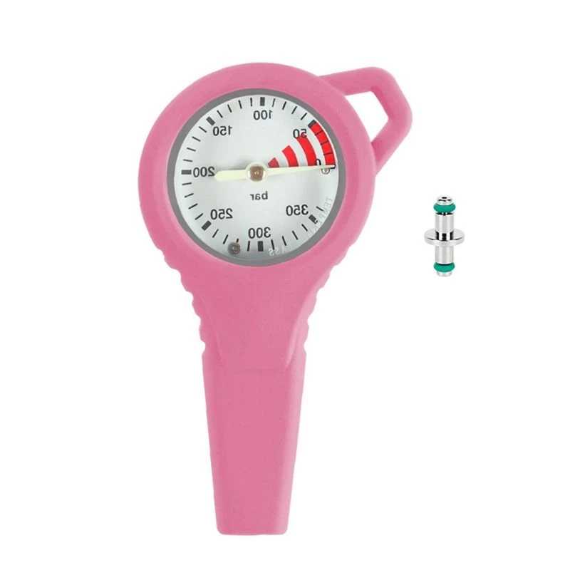 A64T-Scuba Diving Residual Pressure Gauge With 360 Degree Rotation And Luminous Dial For Pressure Gauge Pink