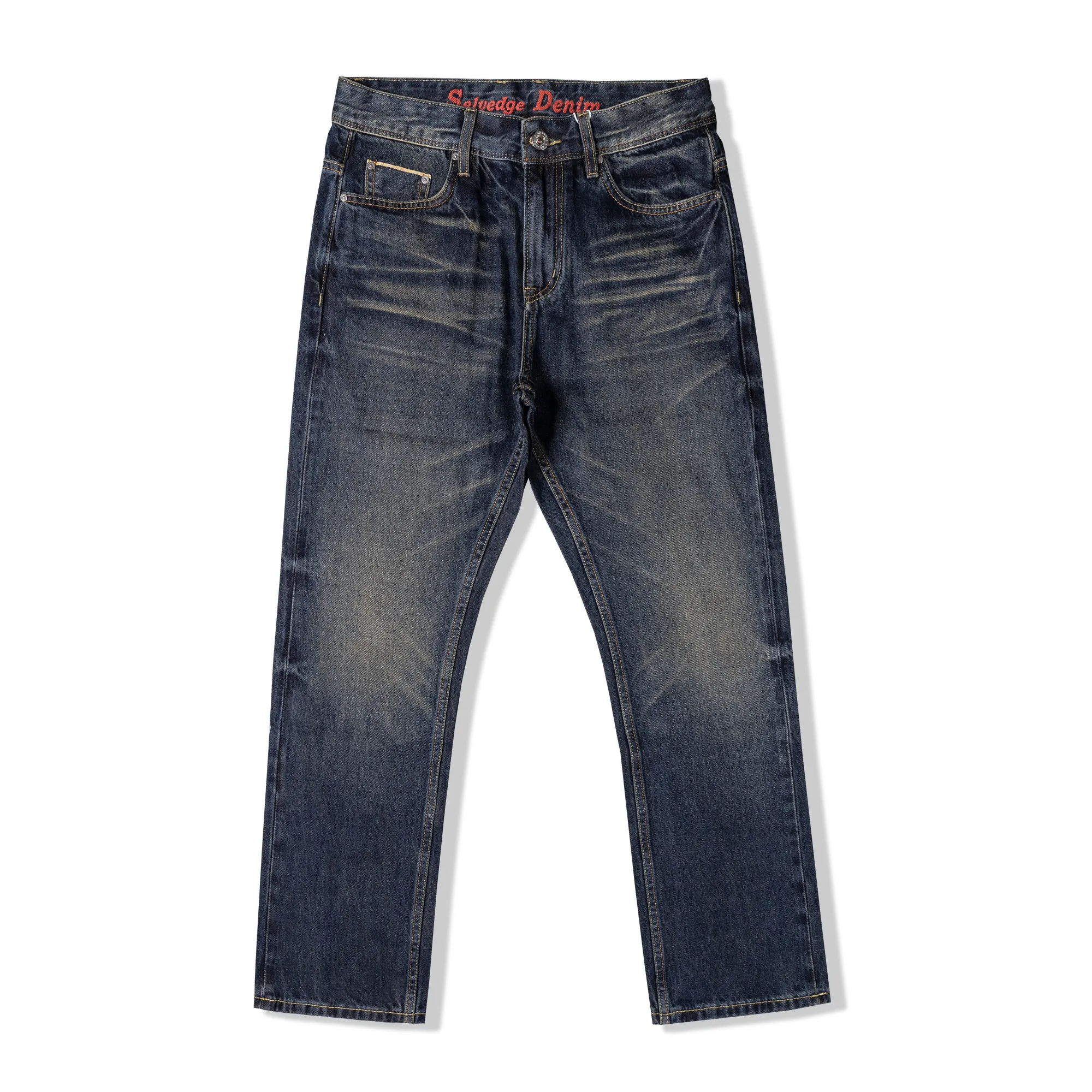 

Heavyweight 14oz Light Luxury Amekaji Selvedge Denim Jeans for Men American Vintage 100% Cotton Washed Regular Straight Pants