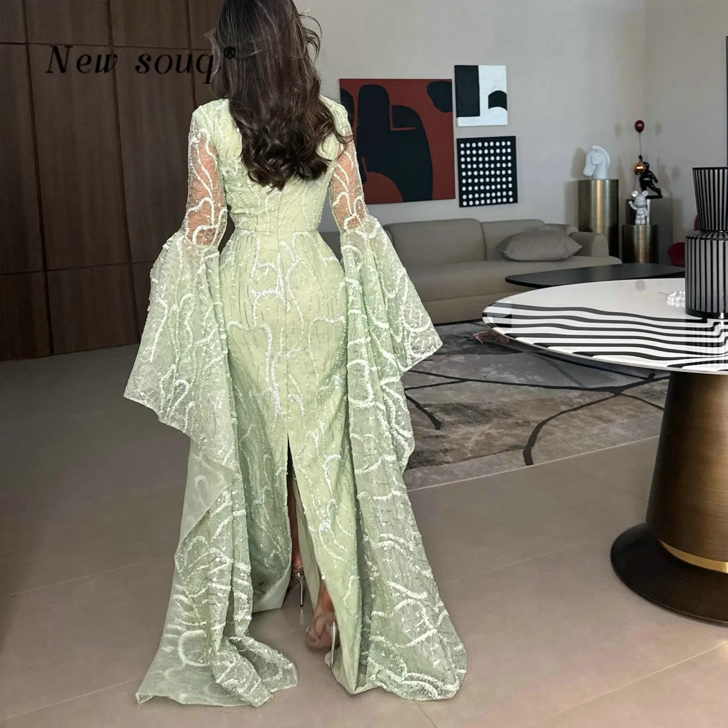Mint Green Flare Muslim Long Sleeve High Collar Evening Dresses Customized Middle East Arabic Formal Wedding Night Prom Gowns - AliExpress 320 Mint Green Flare Muslim Long Sleeve High Collar Evening Dresses Customized Middle East Arabic Formal Wedding Night Prom Gowns - AliExpress 320