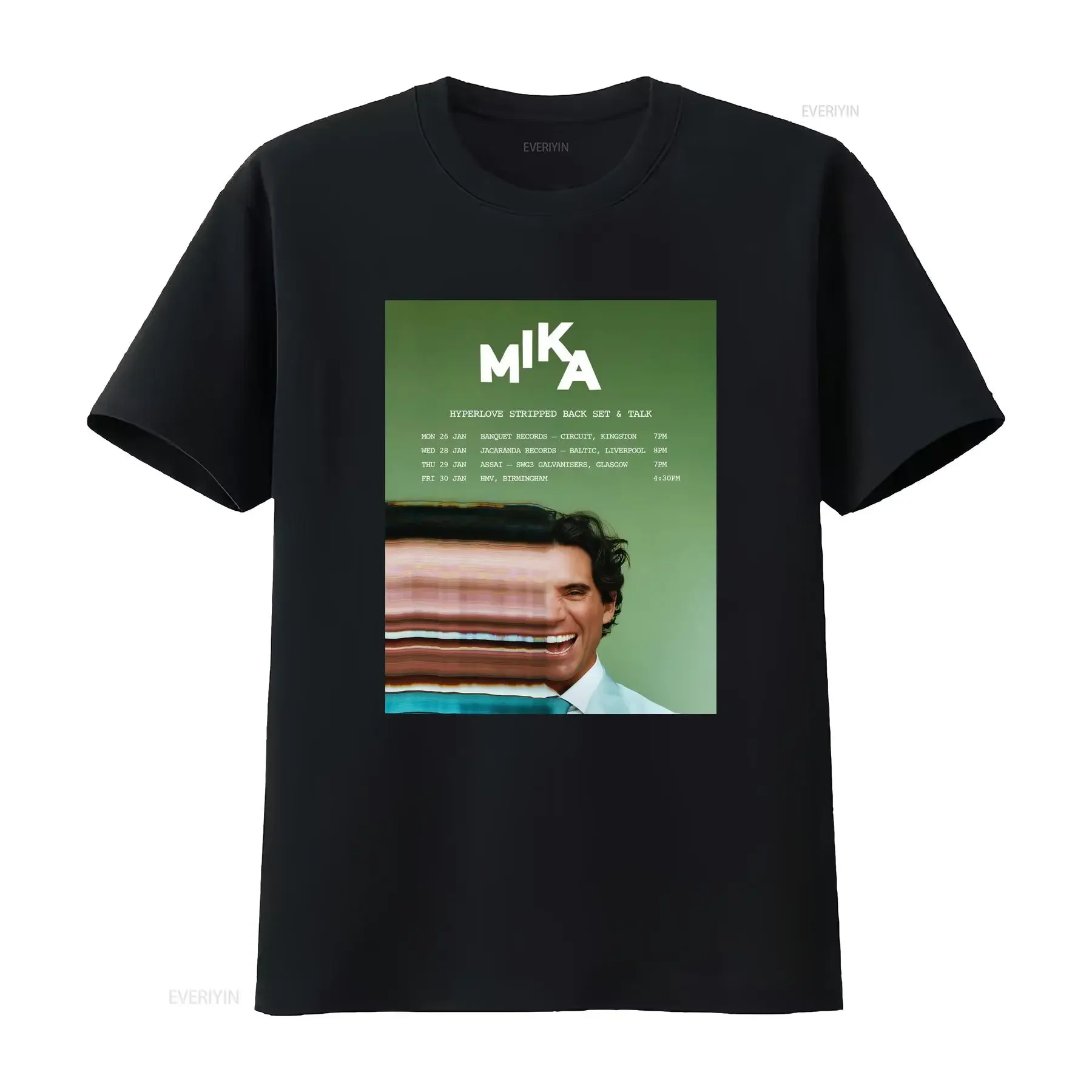 Mika Hyper Love Stripped T Shirt Full Size S 3Xl vintage Washed Top For Everyday Wear Stylish Slightly Comfortable graphic Soft