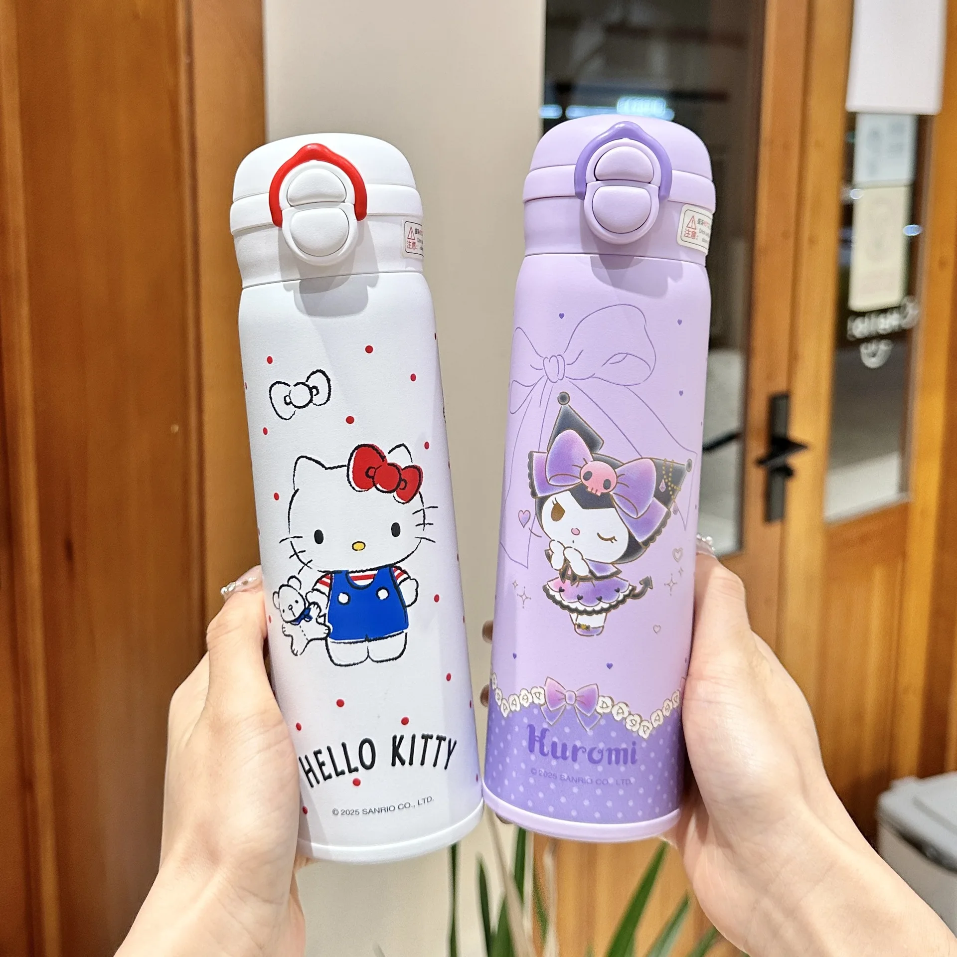 

316 Stainless Steel Kuromi Hello Kitty Kids Thermos Cup Cartoon Insulated Water Bottle Portable Vacuum Flask for Girls Gift