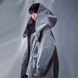 Techwear Men Winter Long Jackets Windbreaker 2025 New Fake Two Piece Detachable Liner Function Parkas Coats Casual Jacket Women