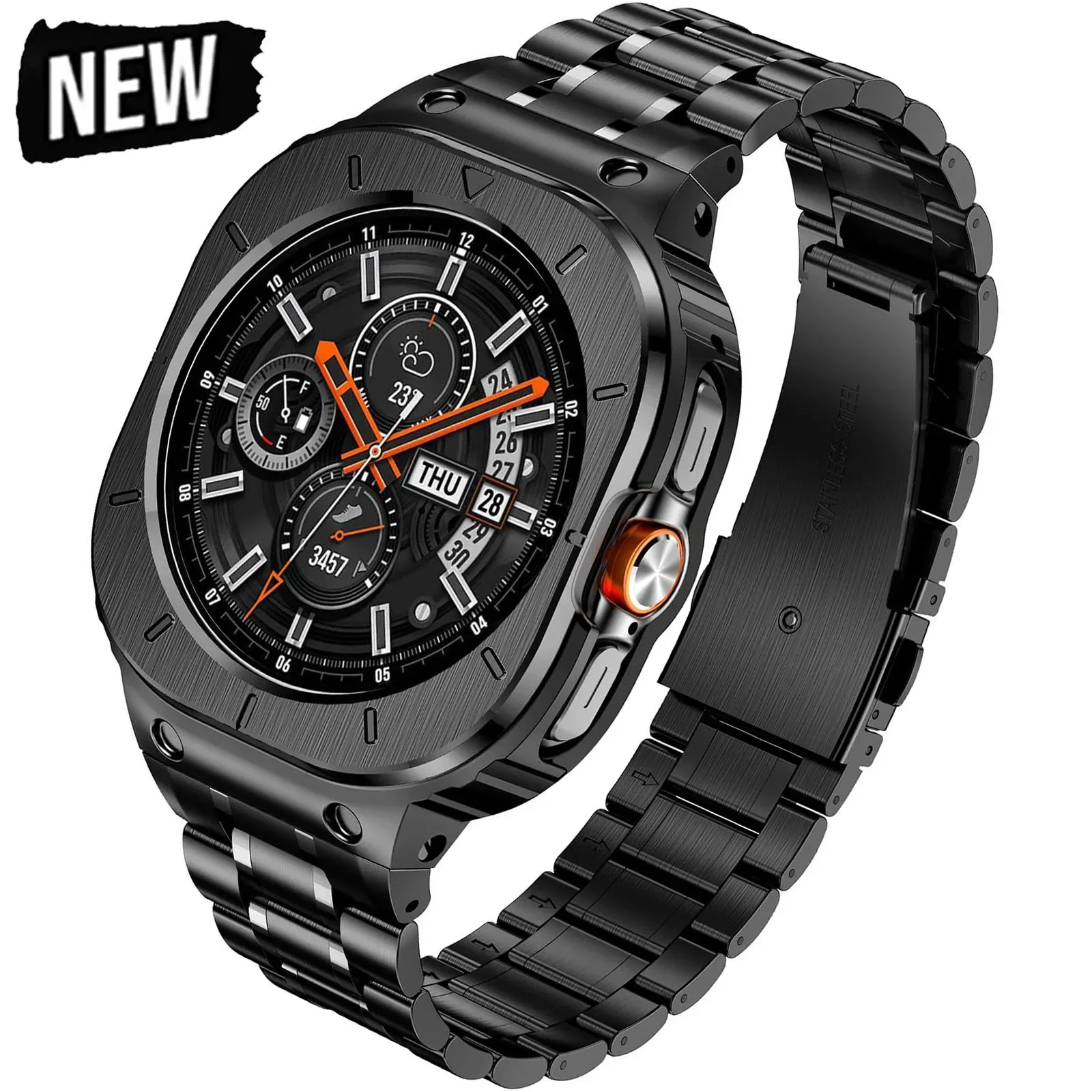

Stainless Steel Case+Strap for Samsung Galaxy Watch 7 Ultra 47mm Business Bracelet for Galaxy Watch Ultra 2025 Replacement Band