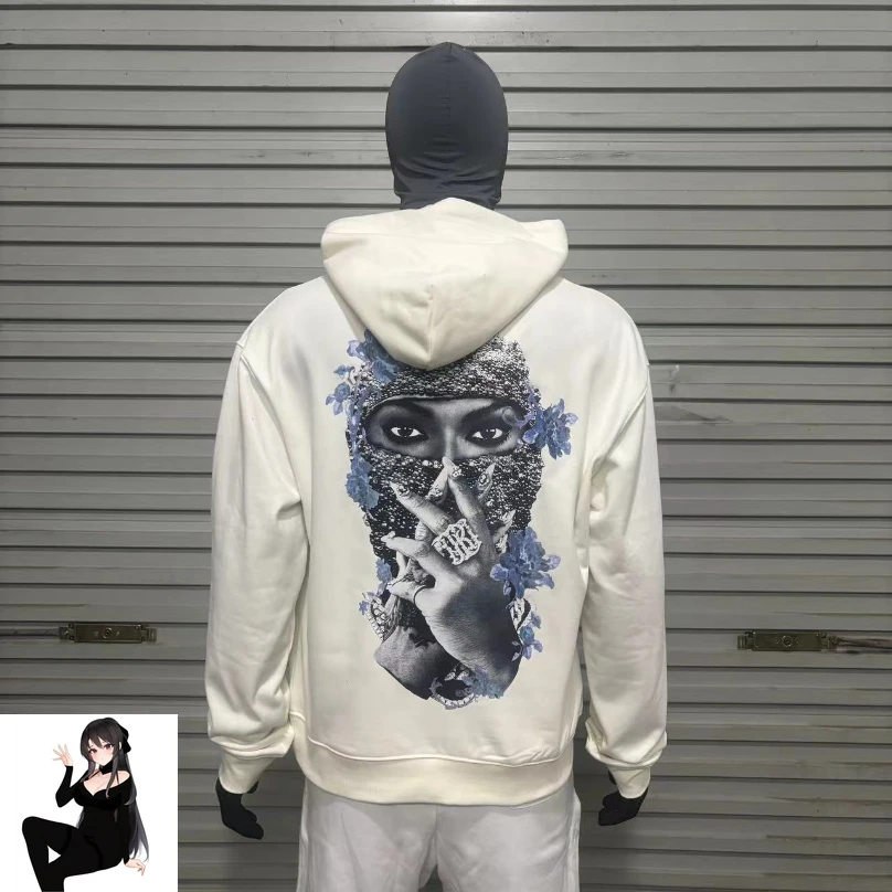 

Rose Pearl Mask Female Print IH NOM UH NIT Paris Hoodie Men Women High Quality Oversize Sweatshirts Hooded Pullover