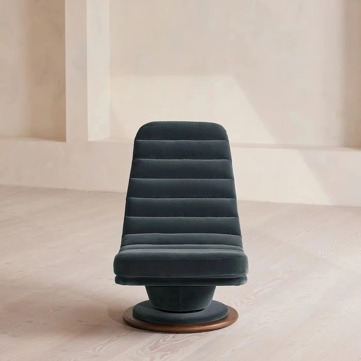 Grooved textures and tufted trim, armchairs, revolving sofas