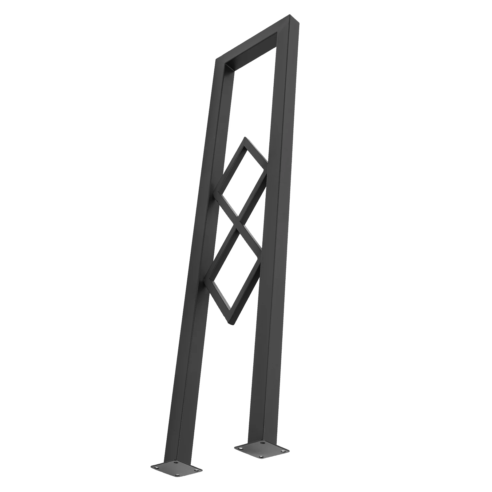 Corrimano per scale a forma di U in acciaio al carbonio nero, ringhiera per scale decorativa a forma di diamante, corrimano per scale a pavimento, 7,87 * 33,46 pollici