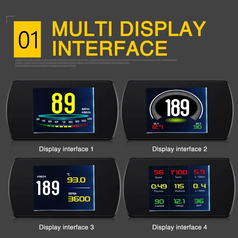 

Цифровой OBD-дисплей P12 для автомобиля, HUD-метр с TFT HD экраном, отображение скорости, часов, оборотов, напряжения - N32R