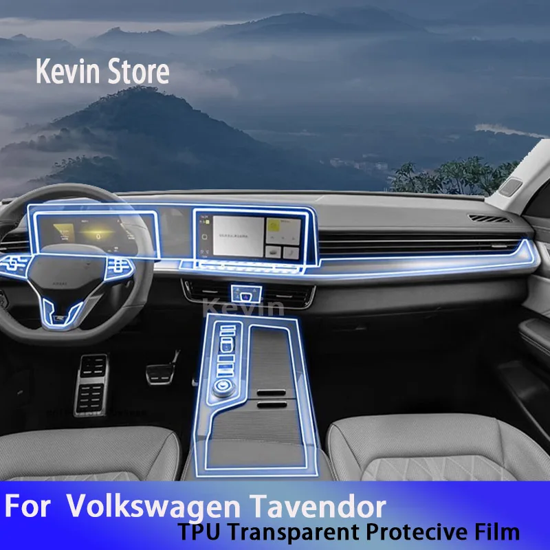 

For Volkswagen Tavendor 2022-2023 Car GPS Navigation Instrument Protective LCD TPU Screen Protector Anti-Scratch Film Fitting