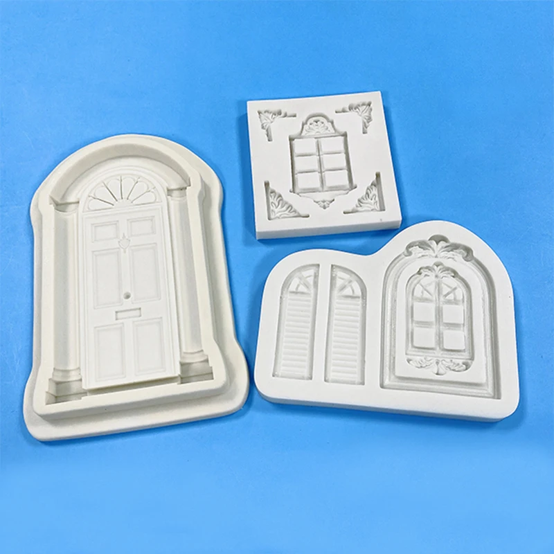 Home door and window decoration silicone mold European door window creative decoration DIY chocolate candy mold