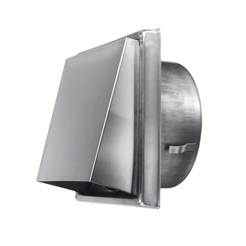 Dryer Vent Cover Outdoor Wall With Cushioned Non Return Flap,External Extractor Wall Vent,Stainless Steel Vent Cover