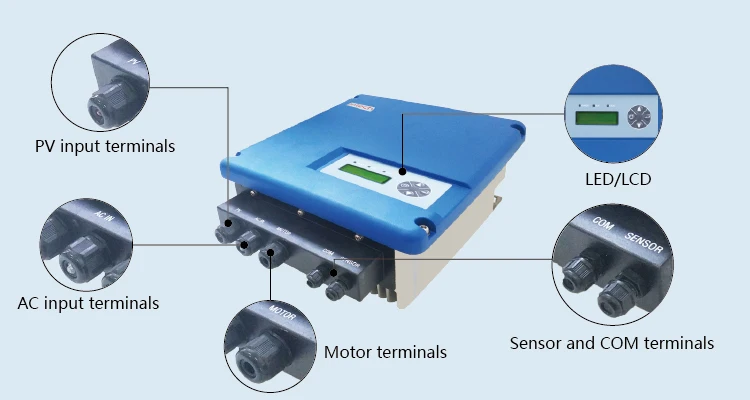 JNTECH  IP65 Solar Inverter 7.5kw Hybrid GPRS 0-50/60HZ MPPT Three Phase Pure Sine Wave Inverter