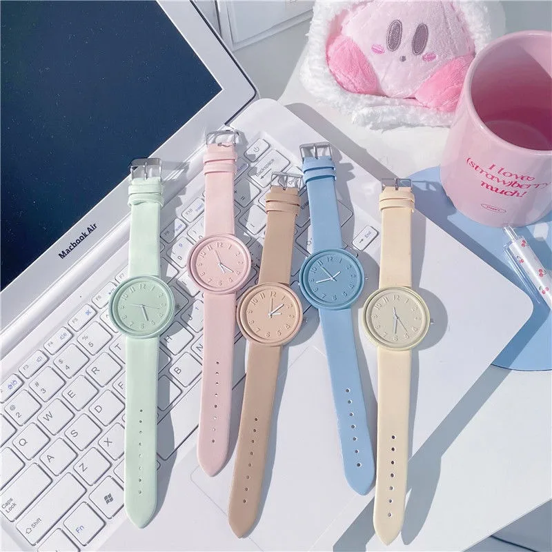 Candy Color Small Fresh Watch for Female Student High Aesthetic Value Simple Niche Design Accessory for Younger Girls customized