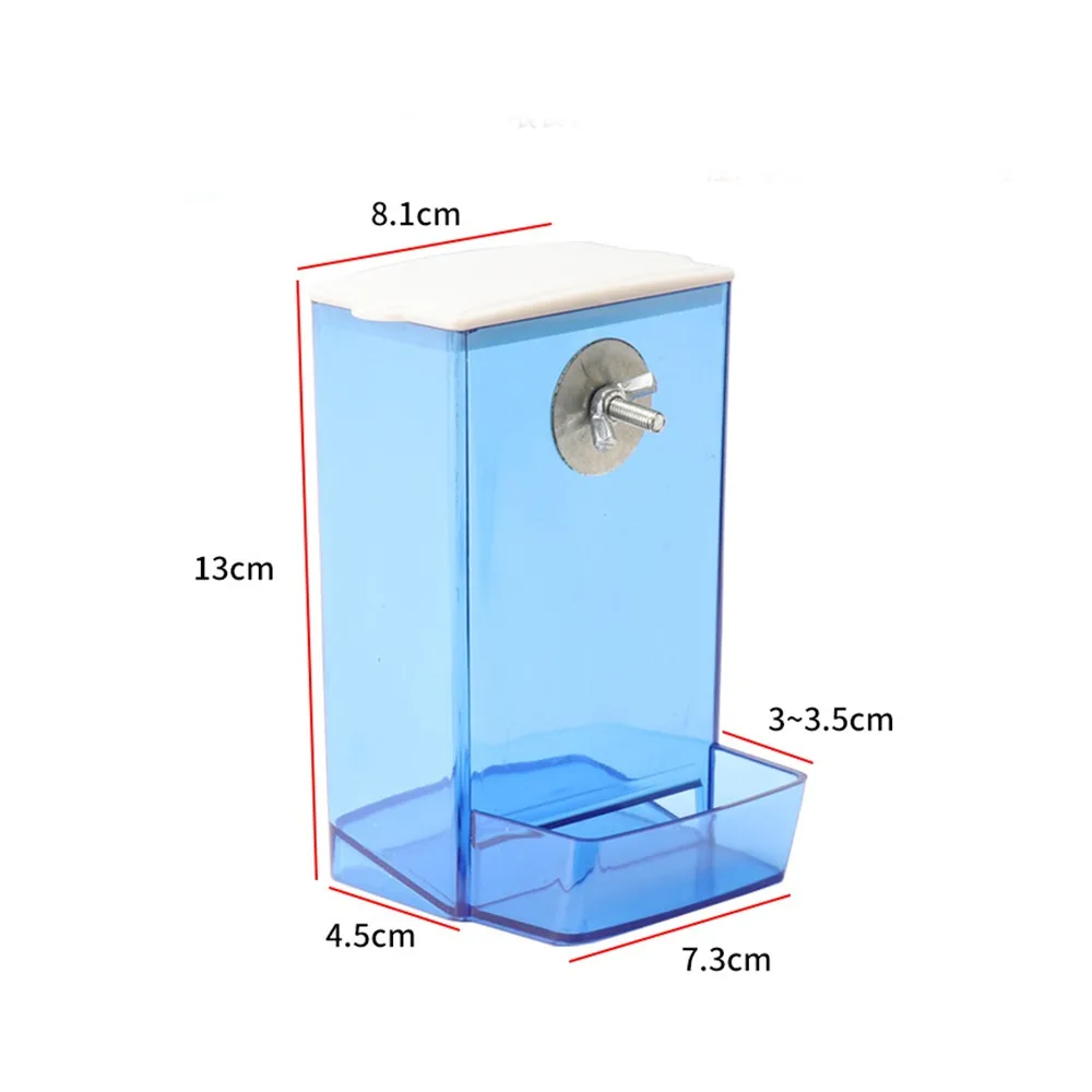 Large Capacity Bird Feeder Box Anti-Splash Bird Food Dispenser Durable Parrot Feeding Box for Small Medium Birds