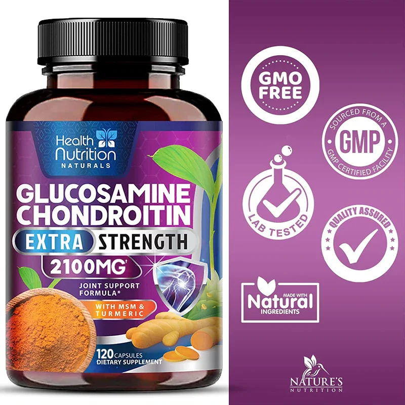 Glucosamine Chondroitin Turmeric MSM Triple Strength Joint Support 2100mg