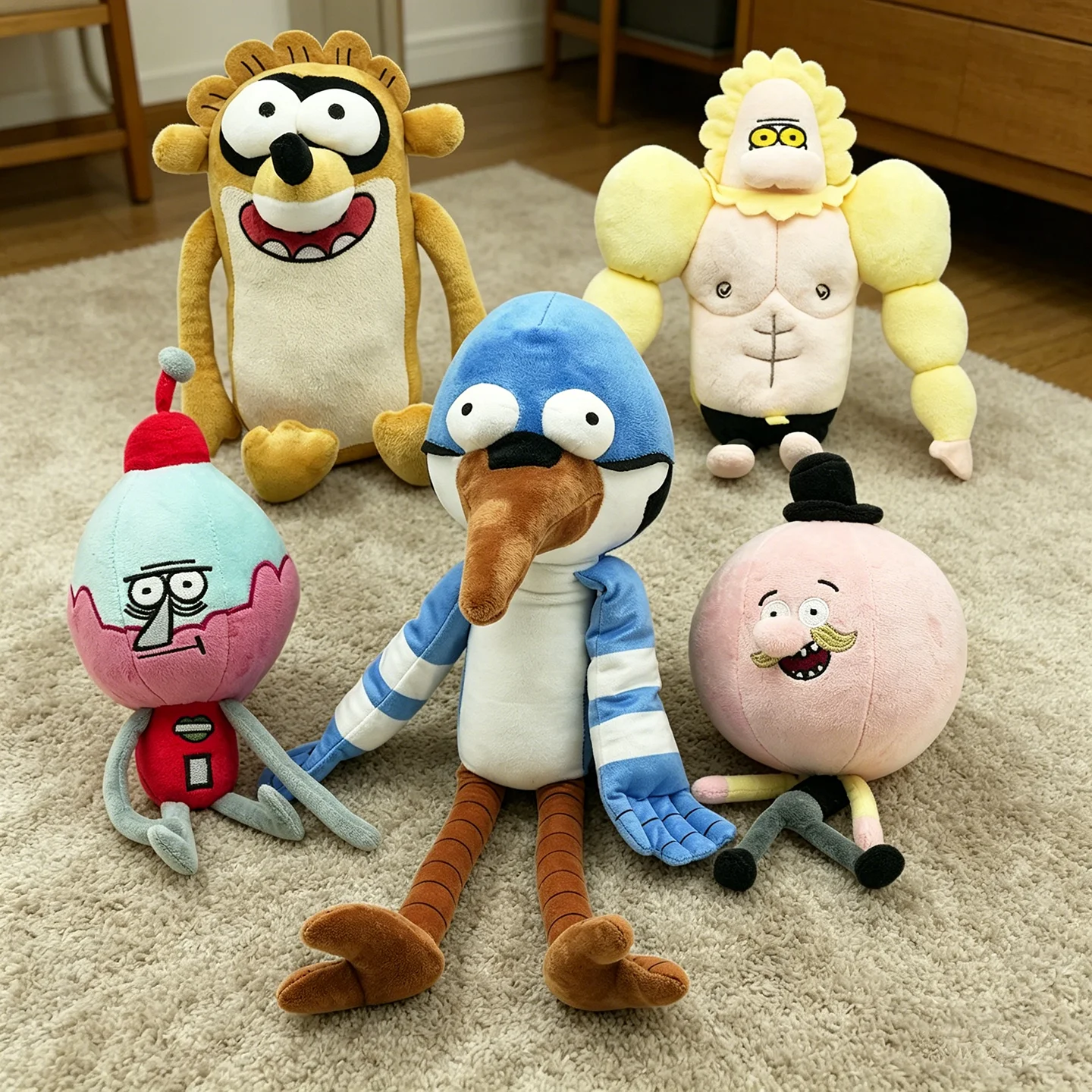 Novos Brinquedos de Pelúcia Mordecai e Rigby, Animais de Desenho Animado Fofos, Bonecos de Pelúcia, Brinquedos de Pelúcia para Crianças, Presentes de Aniversário