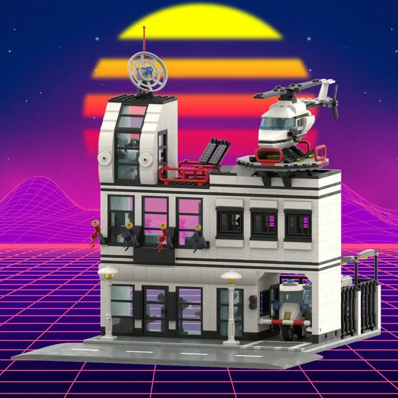 

New1645pcs MOC Metro Police Station Architecture Building Blocks Model Assembly Toys funny Festival Gifts