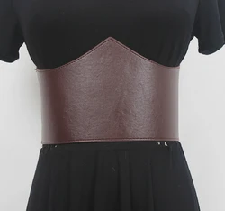 여성용 런웨이 패션 PU 가죽 탄성 커머번들, 여성 드레스 코르셋, 허리띠 벨트 장식, 와이드 벨트 R776