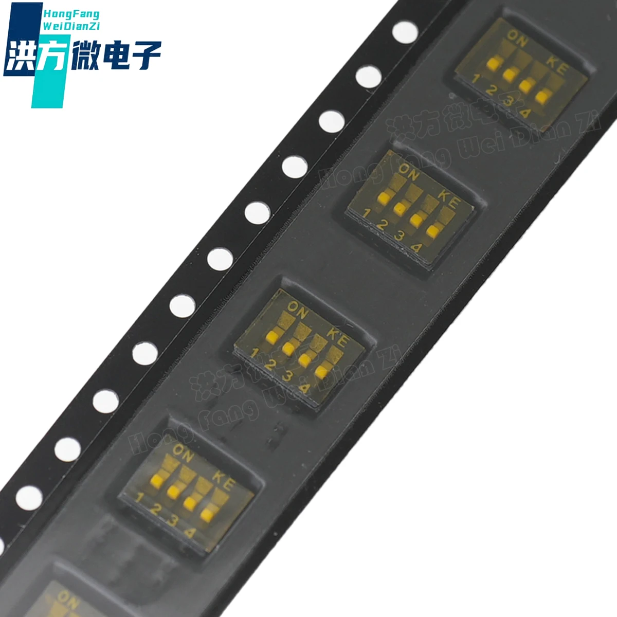 5PCS original,dial switch,1.27mm spacing,KE，SMD(J-pin)inward bend,foot wrapping,gold plating,4-position switch,model:DSHP04TJGER
