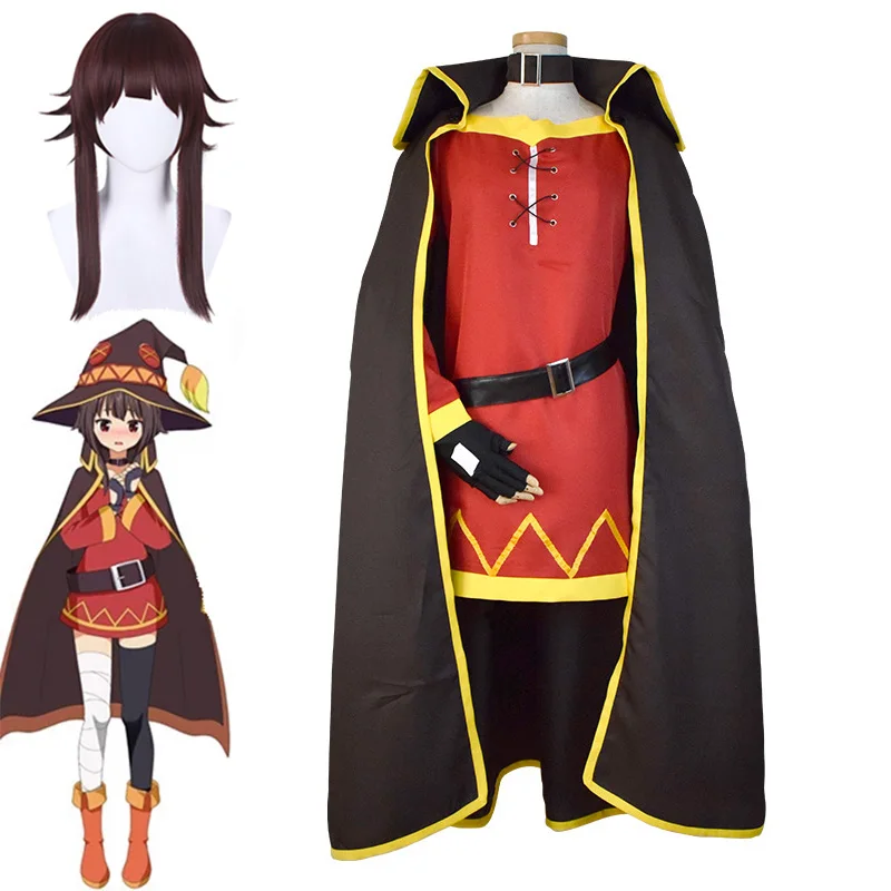 

Halloween KonoSuba Megumin Cloak Dress Uniform full set Outfit God's Blessing on this Wonderful World Cosplay Halloween Suit