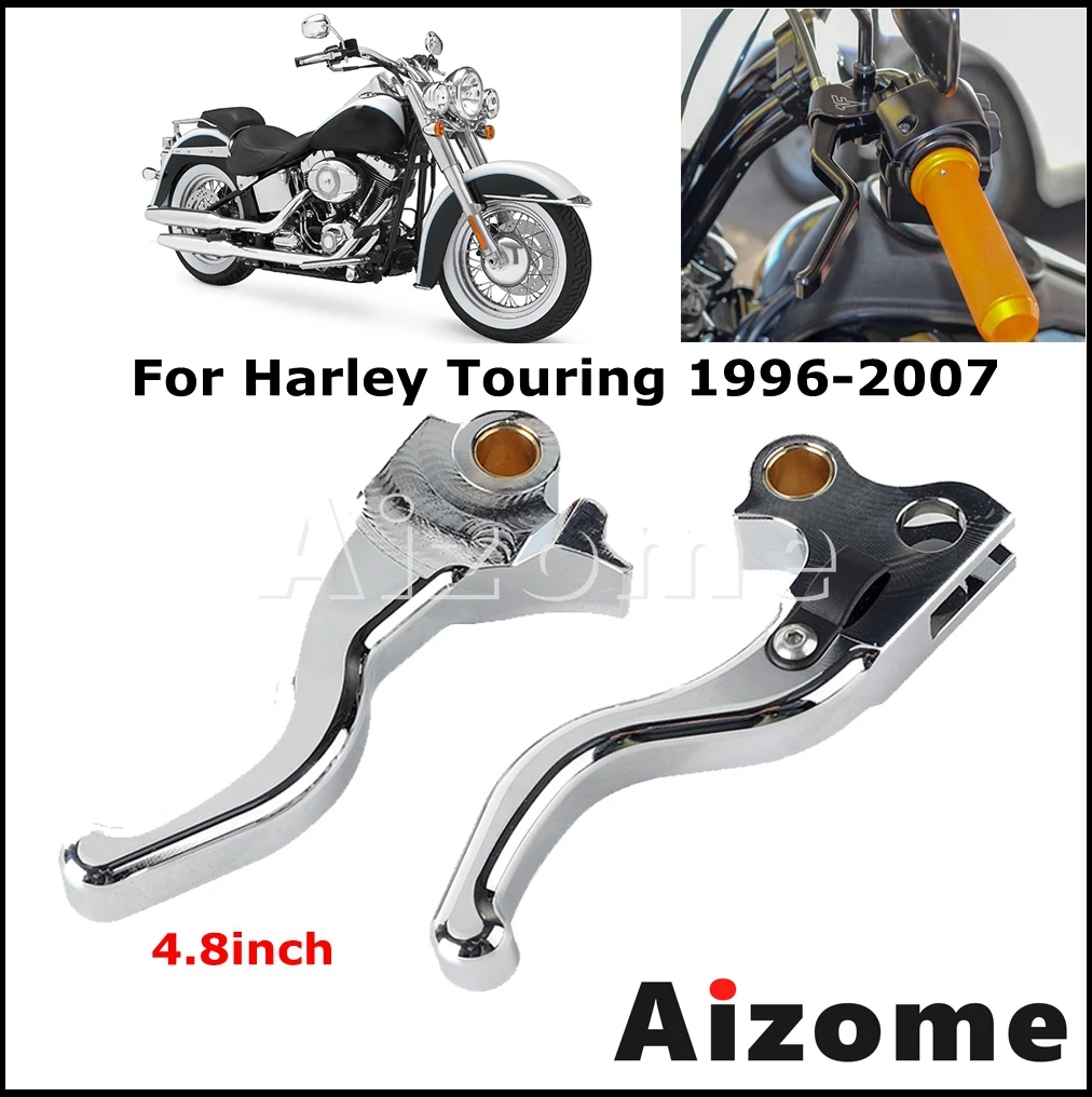 Motorcycle Aluminum Brake/Clutch Lever 2 FINGER 4.8inch Chrome For Harley Touring Electra Glide Classic FLHTC/I FLHT/I  FLHTCU/I