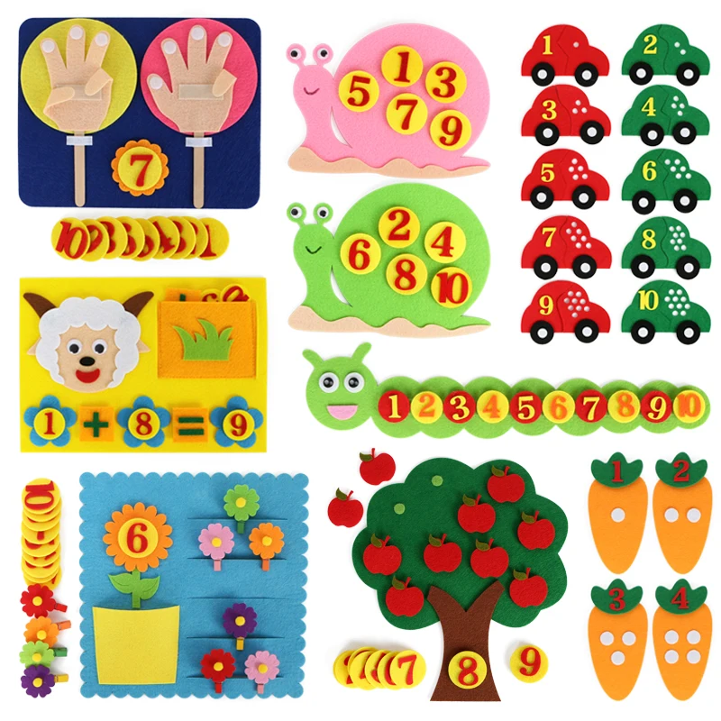 Montessori Math Toys Children Game Color Sorting Teaching Kindergarten Manual DIY Weave Cloth Early Learning Education Kids Toys