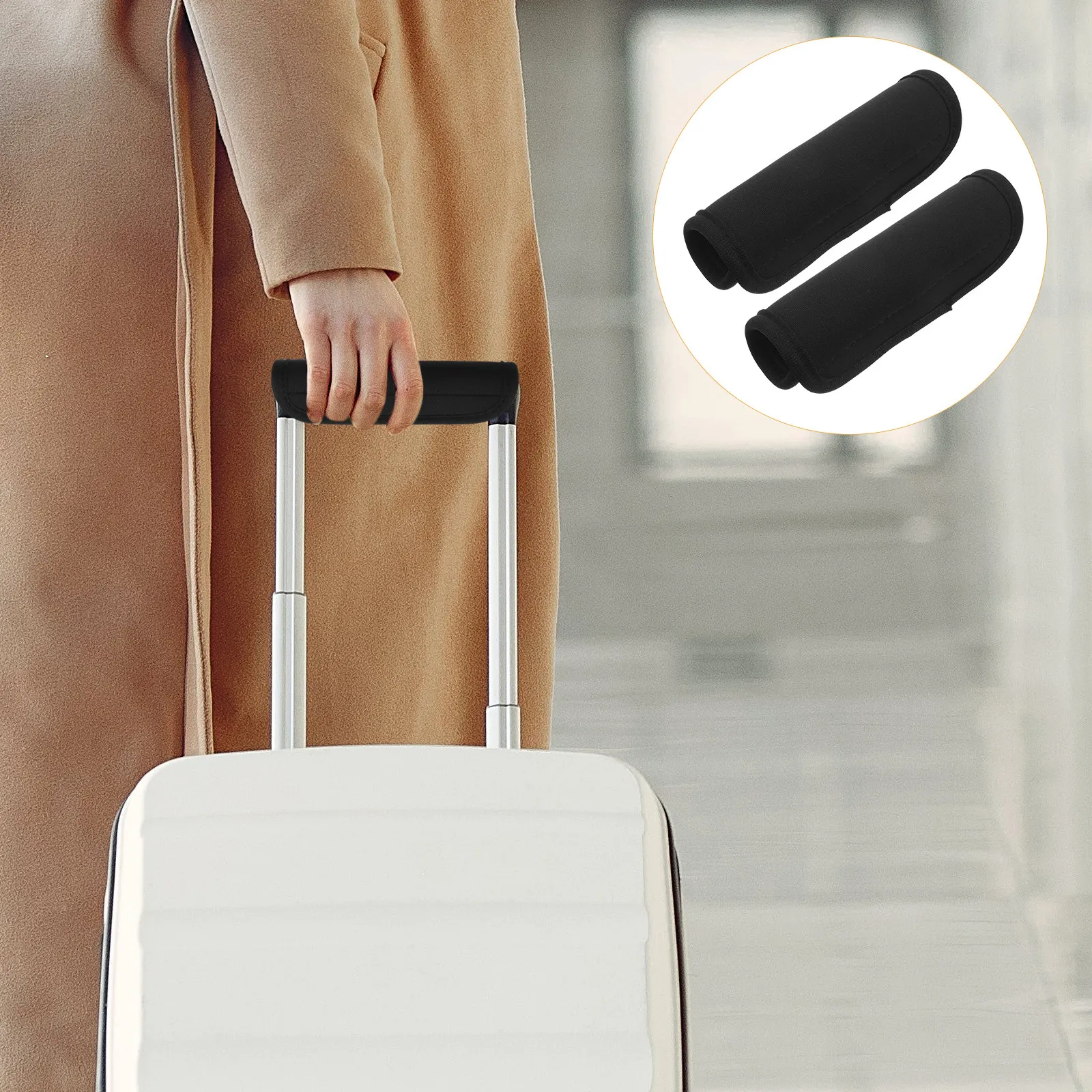 

2Pcs Luggage Handle Cover Neoprene Material Suitcase Grip Wrap Anti Scratch Dirt Resistant Stylish Travel Essential Luggage
