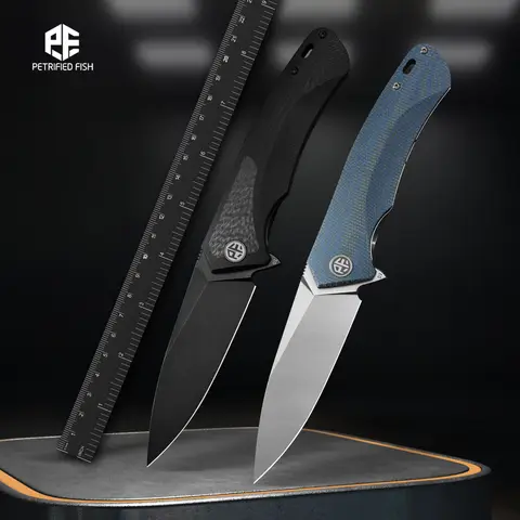 Petrified Fish PF838 Folding Knife Jackknife D2 Steel Outdoor Camping Hunting Hiking EDC Tool Ball Bearing G10 Handle Knives