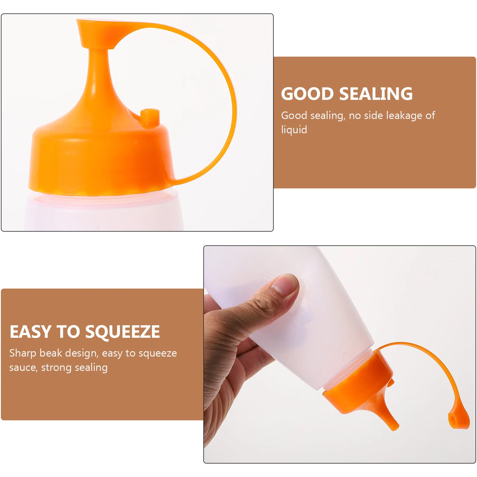 4pcs Sauce Squeeze Bottles Food Grade Pe Plastic Condiment Dispenser Leak Proof Kitchen Gadgets For Ketchup Soy Sauce Salad