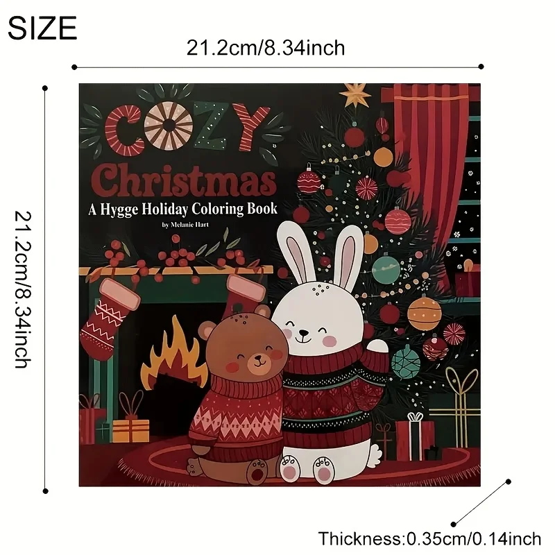 كتاب تلوين مريح لعيد الميلاد يتميز بمخلوقات كرتونية رائعة للبالغين والمراهقين، كتاب رسم للاسترخاء والمرح #2