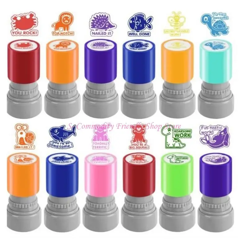 85AE 12 Piece Teacher Reward Stamps Perfect For Elementary School Grading Tasks