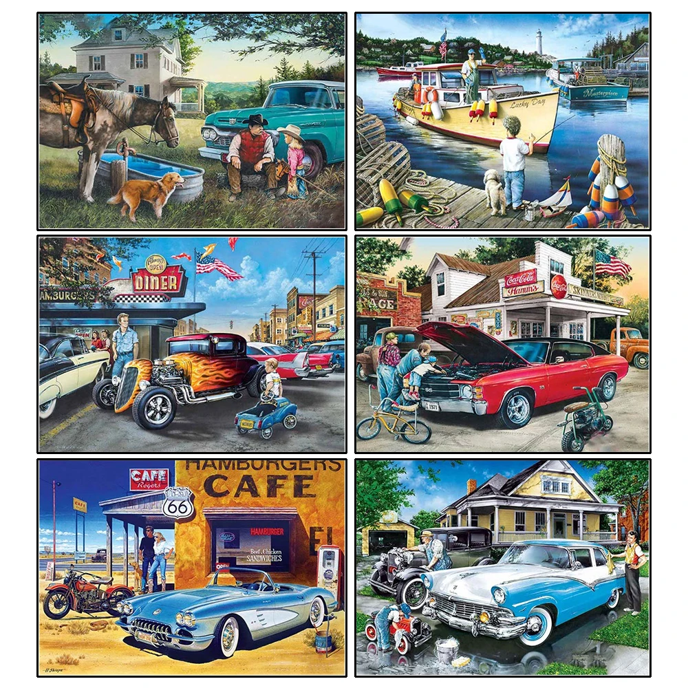 

Full Square Drill 5D DIY Diamond Painting Car Scenery 3D Embroidery Cross Stitch Home Decoration