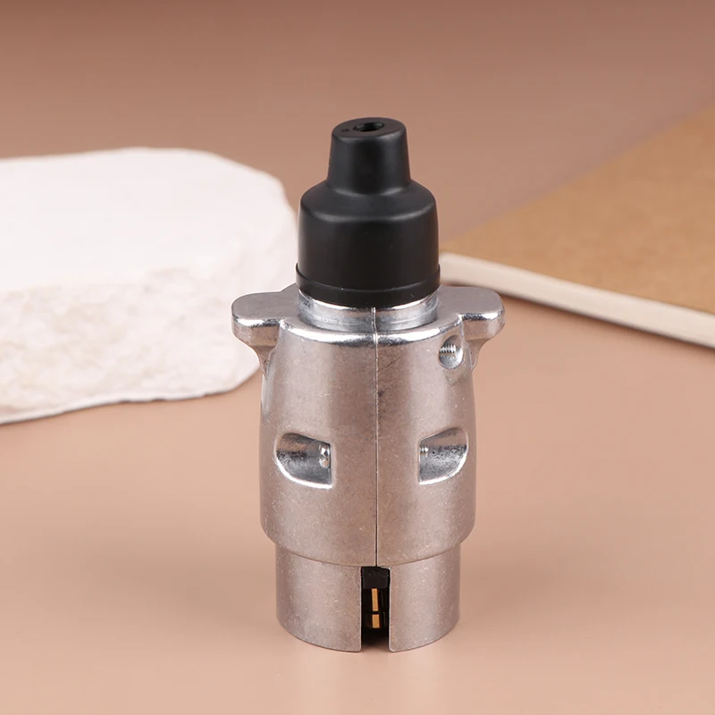 New 12V 7 Pin Trailer Plug Socket Set Aluminum Alloy Plug Trailer RV Plug Socket Car Trailer Coupling Connector EU Plug