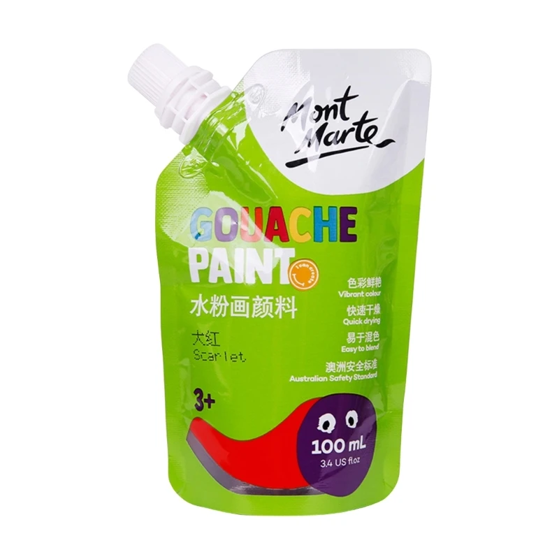 11 màu Gouache Paint 100ml Túi đựng trong túi Màu nước Sắc tố phong phú, không độc hại