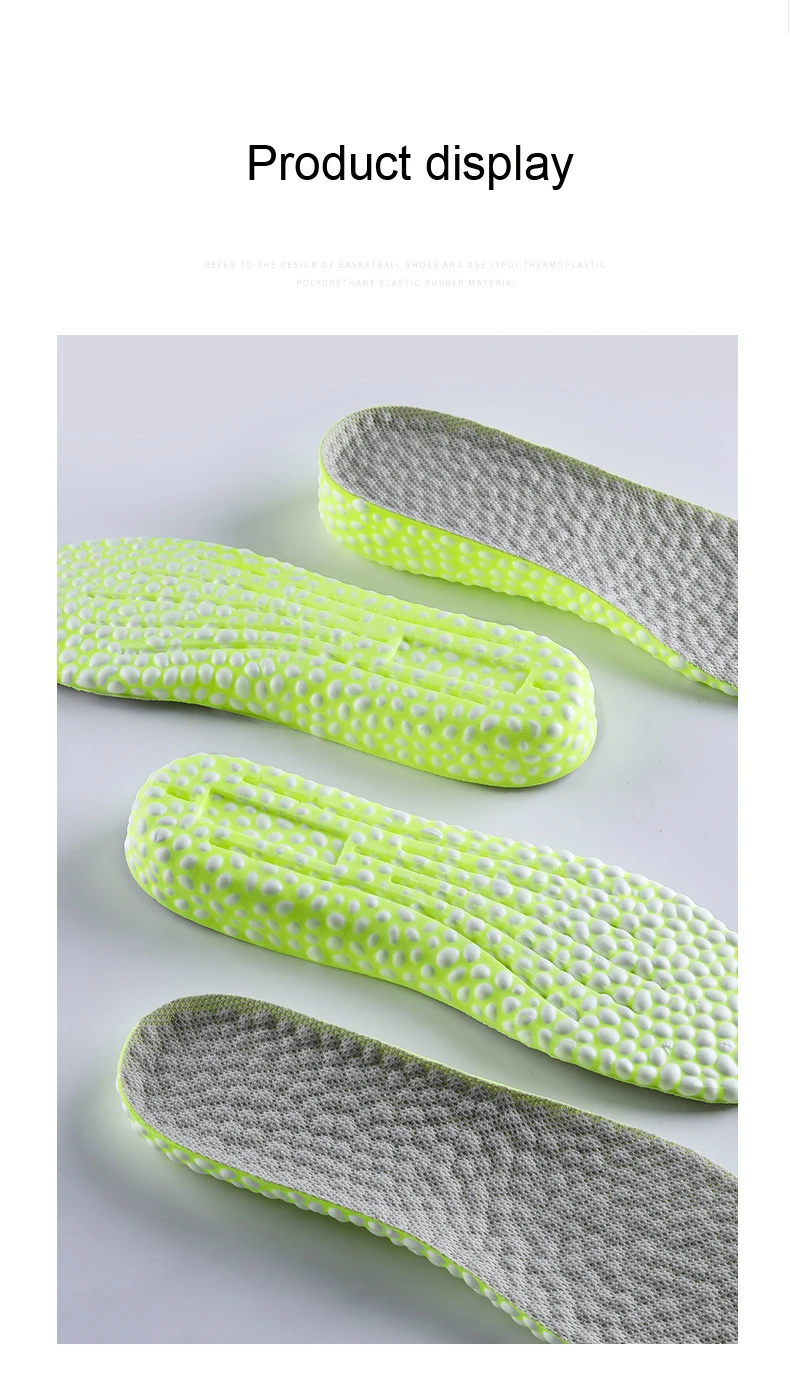 Erhöhung der Laufsohle für Schuhe, PU-Reispartikelschaum, atmungsaktiv, weich, Wandern, schützt Knie, Vorlagen, Füße, Männer und Frauen – Detail 9