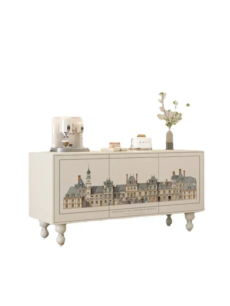 

S Retro Storage Cabinet Living Room Wall Locker Solid Wood Sideboard Bedroom Multifunctional Cabinet