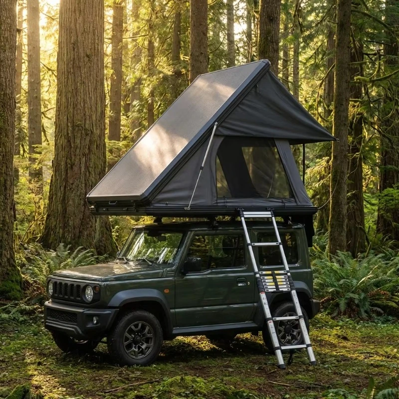 Quick Opening Hydraulic Supported Roof Tent SUV 4 Person Double Layer 3000mm Waterproof Rating Hard Shell Camping Tent
